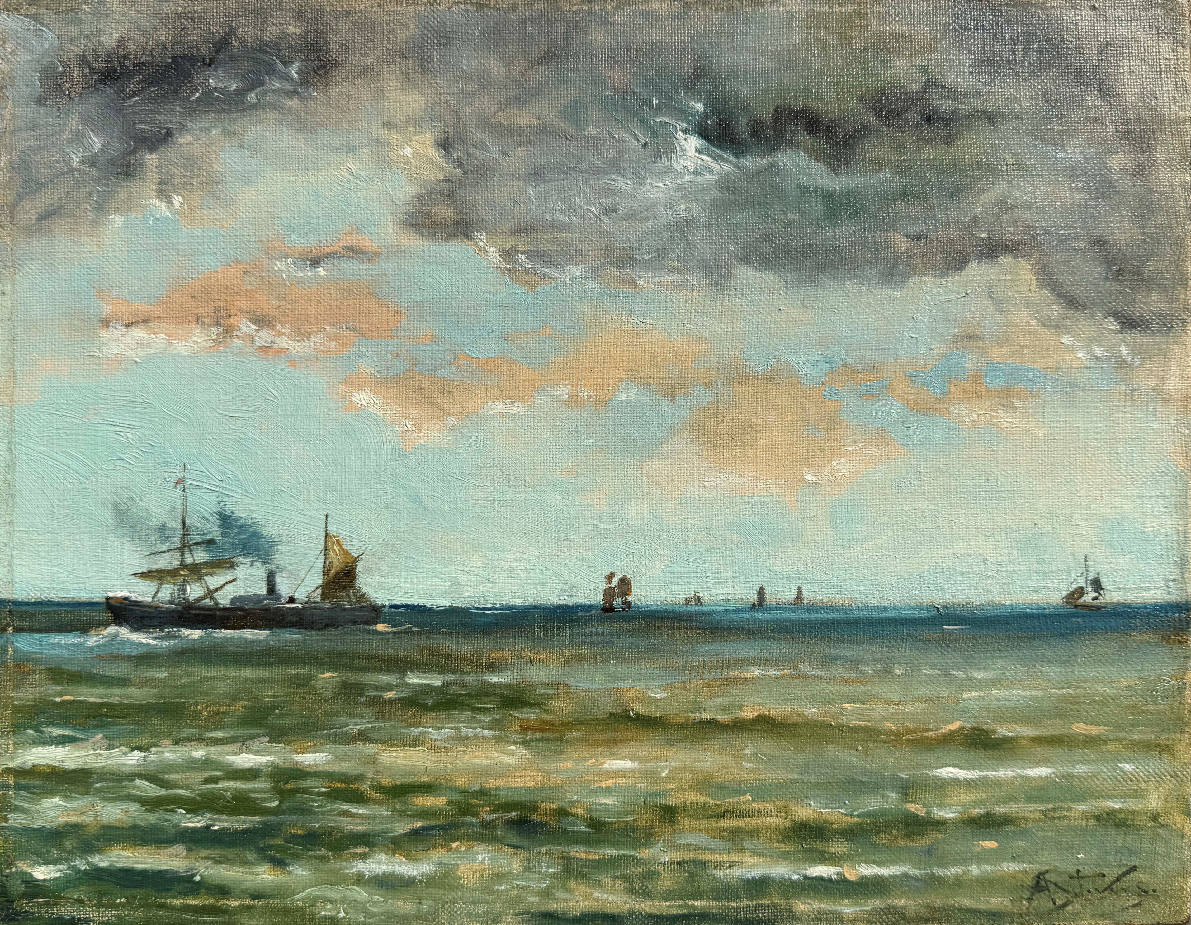 Seascape with dark clouds